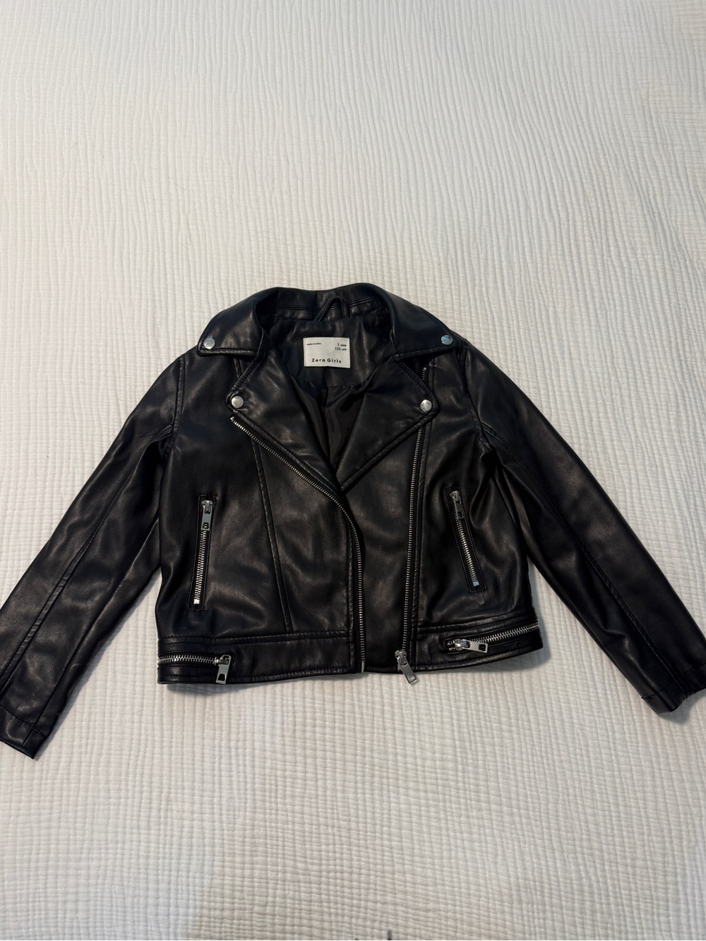 Zara Kids Faux Leather Black Jacket